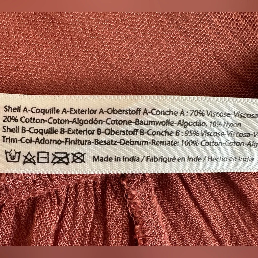 Free People FP One Adella Slip Dress Women’s Large Rust Orange Festival Boho - Picture 7 of 15